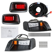 DURAFORCE For EZGO TXT Golf Cart Gas&Electric 12V LED Headlight & Tail Light Kit W/ Wire