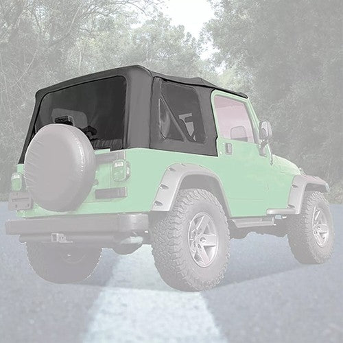 DURAFORCE 4 For Jeep Wrangler TJ Soft top Replacement, 97-06,w/Tinted Windows, Black Vinyl