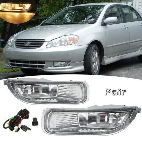DURAFORCE Halogen Driving Fog Lights Lamps w/Switch Wiring for 2003 2004 Toyota Corolla