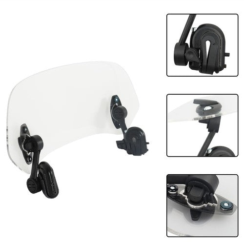 DURAFORCE New Moto Windshield Extension Universal Adjustable Clip-on Windscreen Extender