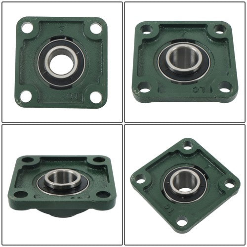 DURAFORCE 6Pcs UCF205-16 Pillow Block Flange Bearing 1" Bore Solid Base Self Aligning