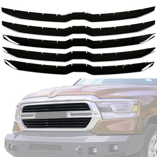 DURAFORCE Gloss Black Grille Cover Overlay Trim for Dodge Ram 1500 2019 to 2023
