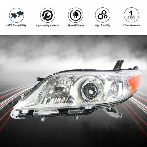 DURAFORCE Front Headlight Assembly Halogen Left /Driver SIde For Toyota Sienna 2011-2013