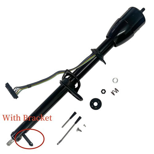DURAFORCE Set of 35'' Black Tilt Steering Column Manual Floor Shift Without Key & Adapter