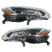 DURAFORCE For Nissan Altima 2019-2020 LH+RH Headlight Headlamps Clear Lens Halogen Chrome