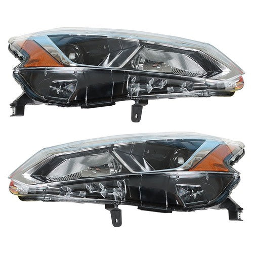 DURAFORCE For Nissan Altima 2019-2020 LH+RH Headlight Headlamps Clear Lens Halogen Chrome