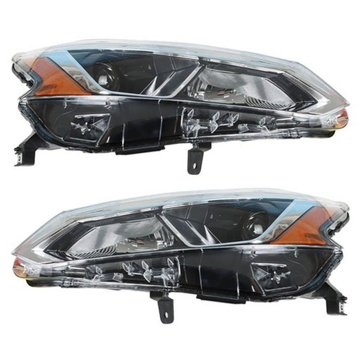 DURAFORCE For Nissan Altima 2019-2020 LH+RH Headlight Headlamps Clear Lens Halogen Chrome