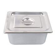 DURAFORCE Restaurant Steam Table Pans 4 Pack 1/2 Size 6 Inch Deep Thickened with Lid