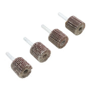 DURAFORCE 1" x 1" x 1/4" 60/80/120/240 Grit Shank Mounted Flap Wheels Set - 40 Pack