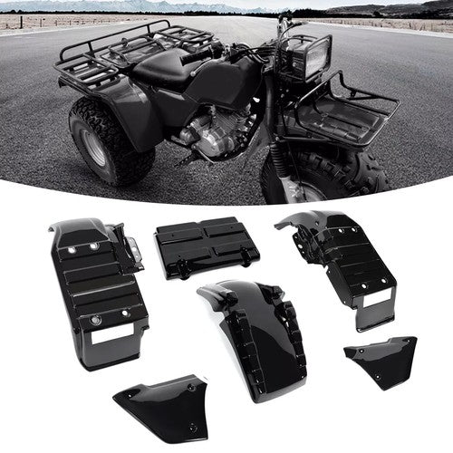 DURAFORCE Black Complete Plastic Fender Kit For Honda Big Red ATC250ES ATC 250ES 1985-1987