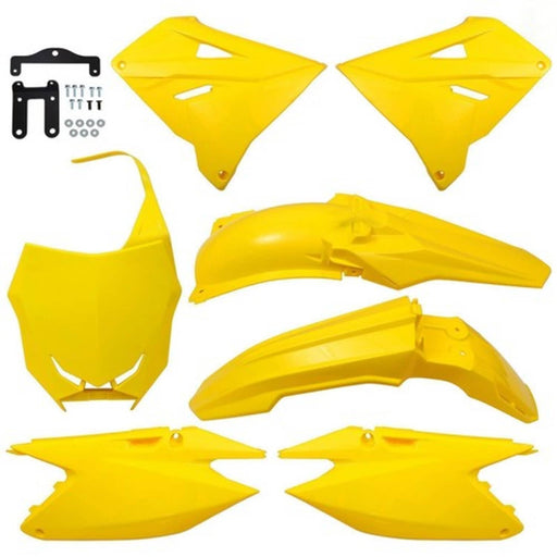 DURAFORCE Yellow Restyled Plastics Kit New Style 2019 For Suzuki RM250/RM125 2001-2008