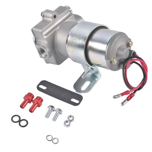 DURAFORCE Universal High Volume Ford Chevy Mopar Electric Fuel Pump 97GPH Chrome F53001C