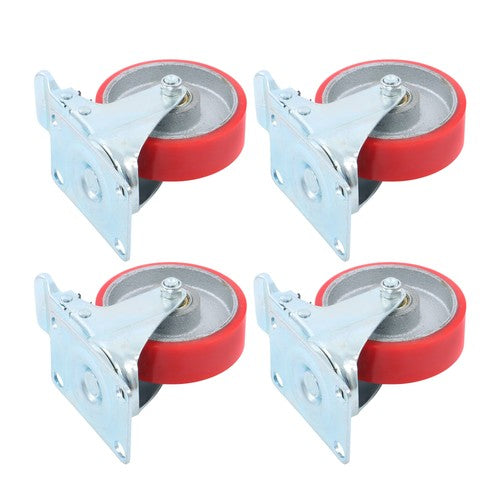 DURAFORCE 4 Inch Heavy Duty Casters, Swivel Caster Wheels with Brake, Polyurethane