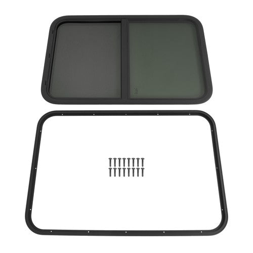 Vertical Sliding RV Window Tempered Glass with Mesh Screen 24 W 36 H