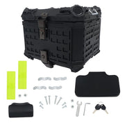 DURAFORCE With Black Armor Clock Model Aluminum Motorcycle Top Case Hard 45L Black Trunk