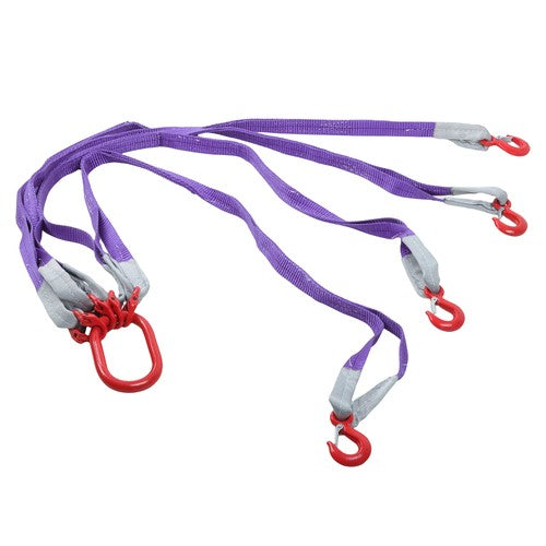 DURAFORCE 6600LBS Capacity 5FT Lifting Slings with G80 4 Legs Grab Hook and Adjuster
