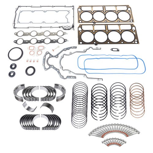 DURAFORCE Engine Rebuild Re-Ring Kit Gasket Bolt for 99-17 GM Chevy GMC Gen III 4.8L 5.3L