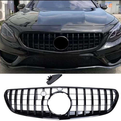 DURAFORCE For 2015-2017 Mercedes Benz W217 S500 S550 GT Front Bumper Grille Glossy Black