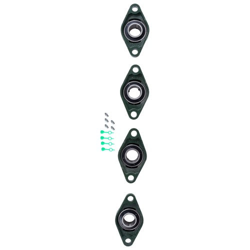 DURAFORCE UCFL206-20 Self Alignment Pillow Block Bearing 1-1/4" Bore Solid Base 4pcs ﻿