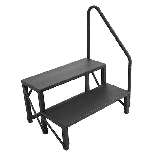 2 Step Ladder RV Step 660 Lbs with Handrail for Trailer Travel Camper Home Stairs
