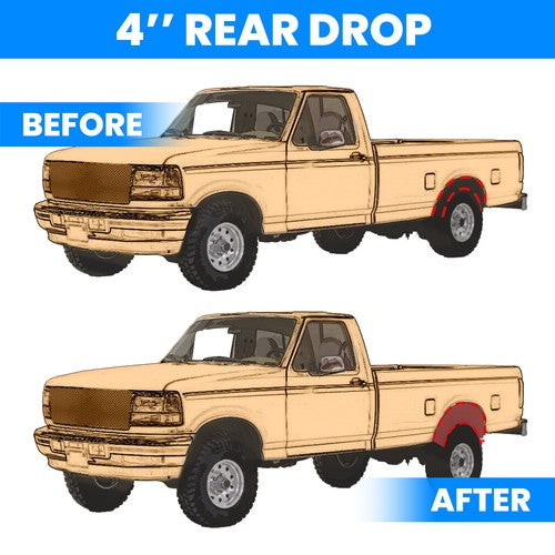 4 Inch Drop Kit Leveling Lowering Shackles Hangers for 1973-1996 Ford F150 F100