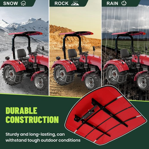 DURAFORCE Red Canopy For 52" X 52" Equipped Tractors & Mowers W/ 2" x 2" or 2" x 3" ROPS