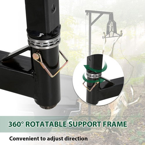 DURAFORCE Truck 2" Hitch Game Hoist 600LB Big Game Hunting Deer Hoist Winch Lift w/Gambrel