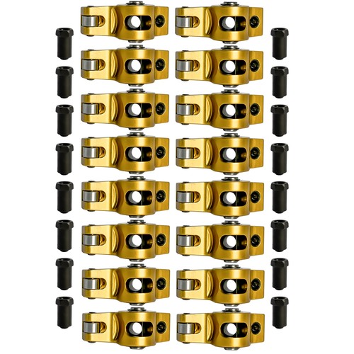 DURAFORCE 1.7 Ratio 7/16" Stud Gold Roller Rocker Arms Kit For Chevy BBC 396 402 427 454