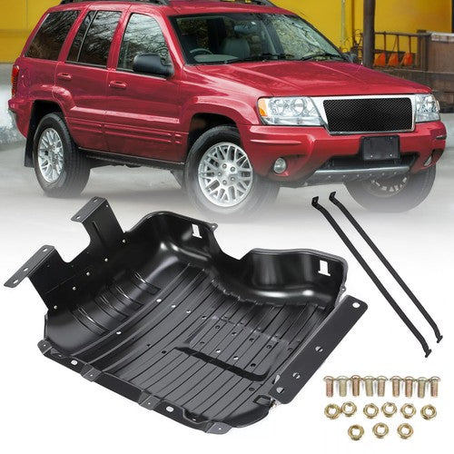 DURAFORCE Fuel Tank Skid Plate Cover with Straps Steel for 1999-2004 Jeep Grand Cherokee