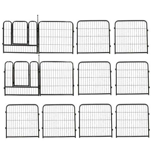 DURAFORCE 12 Panels 24x24 inch Dog Playpen Crate Fence Pet PlayPen Exercise Cage