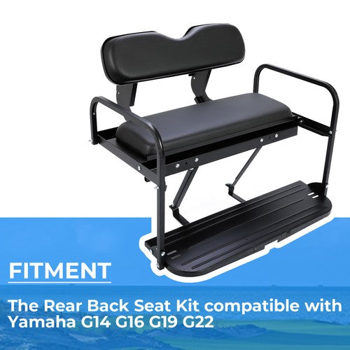 Rear Back Seat Kit Flip Folding Black Fit For Yamaha G14 G16 G19 G22 Golf Cart