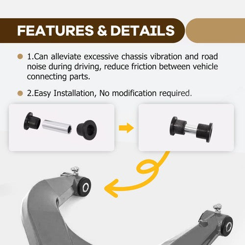 Black Steel A Arm Bushing Kit for Can-Am Defender HD5 HD7 HD8 HD9 HD10 2016-2024