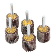 DURAFORCE 5 Pack 1" x 1" x 1/4" Shank Mounted Flap Wheels 60 Grit Aluminum Oxide