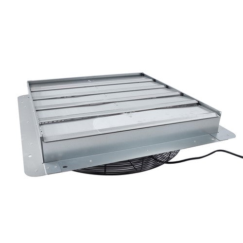 DURAFORCE Shutter Exhaust Fan 24in, 1.65m Power Cord, 4120CFM, Wall Mounted, Silver