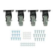 DURAFORCE 4 Pack Grey 4 Inch Swivel Caster Wheels Heavy Duty With brake