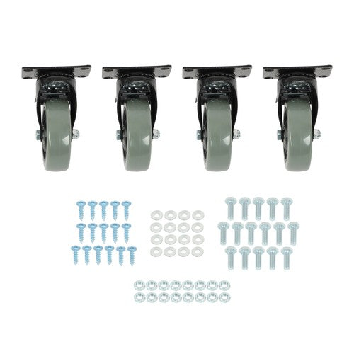DURAFORCE 4 Pack Grey 4 Inch Swivel Caster Wheels Heavy Duty With brake
