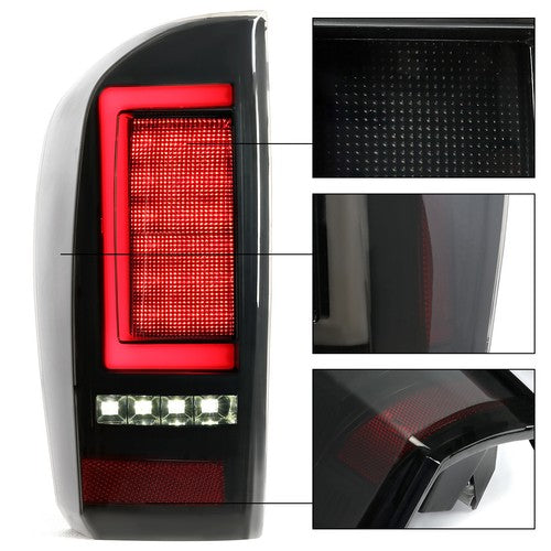 DURAFORCE Pair Tail Lights Smoke LED For Toyota Tacoma 2016-2023 2017 2021 Rear Brake Lamp