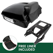 DURAFORCE Black Chopped Trunk Backrest Mount Rack Fit For Harley Road Glide 14-26 Touring