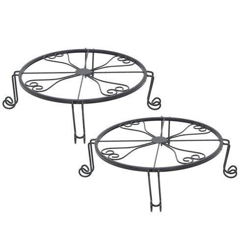 DURAFORCE 2 Pack Plant Stand For Flower Pot Heavy Duty Flower Pot Round Supports Rack
