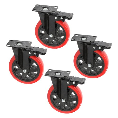 DURAFORCE Caster Wheels, Heavy Duty 6 Inch Casters Set of 4, Locking Swivel Casters Wheels