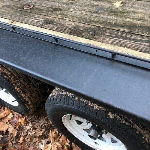 DURAFORCE (2) Tandem Axle Trailer Fenders Diamond Tread Plate For 13"-15" Tires 72" L