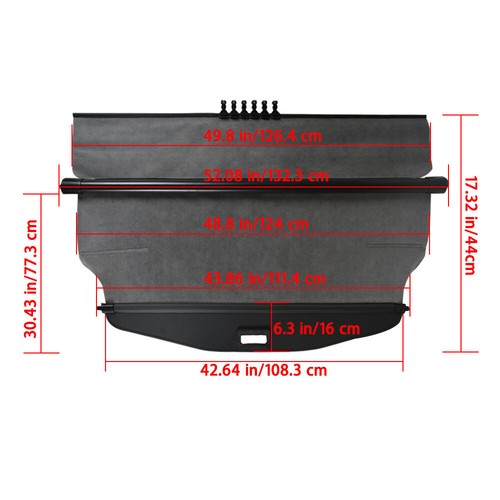 DURAFORCE Cargo Cover For Chevrolet Equinox 2010 -2017 Trunk Shade Security Shield Black