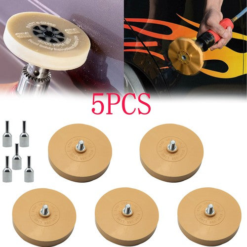DURAFORCE 5PCS Car Decal Remover Rubber Eraser Wheel Tool Drill Adhesive Sticker