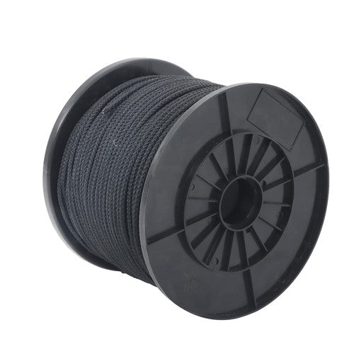 DURAFORCE 3/16 Inch x 500 Feet Hollow Braid Polypropylene Rope – Black，750 Pounds