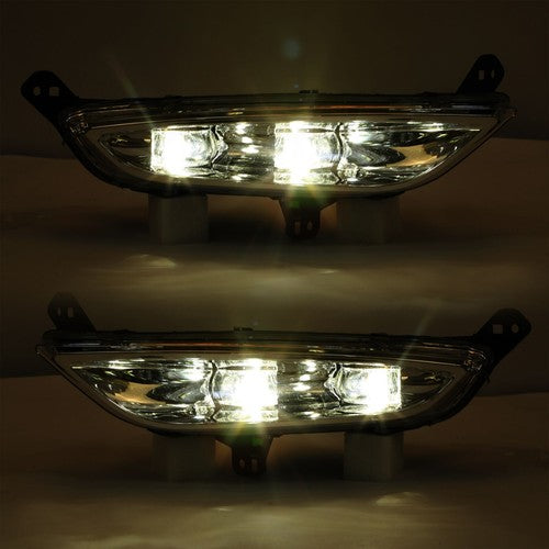 DURAFORCE LED Pair Fog Lights Left & Right Chrome For 2015 2016 15 16 Chrysler 200