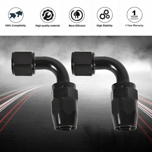 DURAFORCE Set of 2 10AN AN10 90° 90 Dgree Fuel Swivel Fitting Hose End Oil Fuel Adaptor