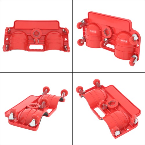 DURAFORCE Universal Rolling Knee Creeper/Pads with Tool Tray Holder + 5 Swivel Castors Red