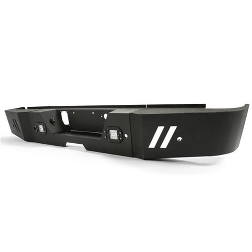 DURAFORCE Black Steel Rear Bumper with LED Lights for 2015-2019 GMC Sierra 2500HD 3500HD