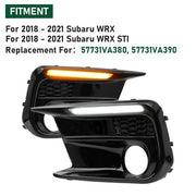 DURAFORCE For Subaru WRX STI 18-21 Switchback Sequential LED DRL Fog Light Cover Kit Bezel