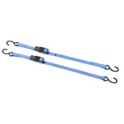 DURAFORCE Ratchet Strap*2 Steel+Polyester Blue Fracture Strength 2400lbs 1in*4ft S Hooks